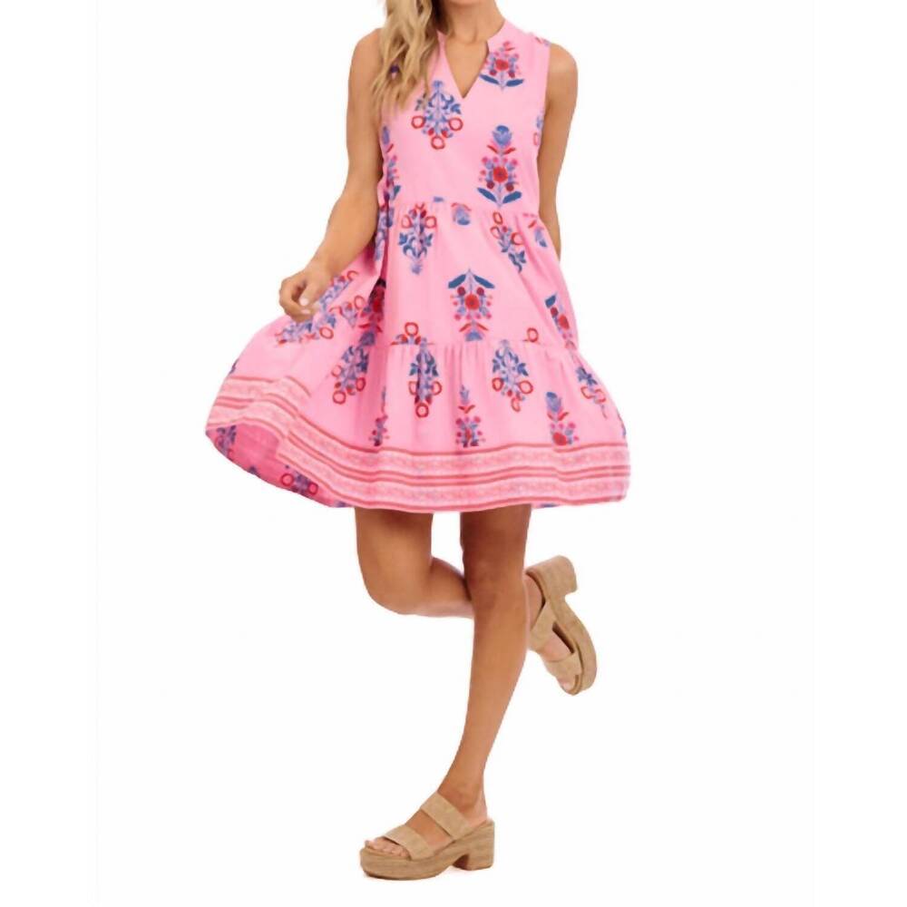 NEW MUDPIE sarajane sleeveless dress in pink - Picture 3 of 4